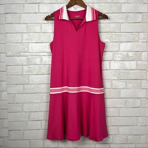 Jofit Hot Pink Vibrant Bright Collar Tennis Performance Athletic Golf Dress M